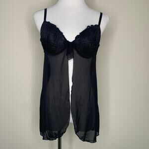 Rampage Intimates Black Chemise Sz Large Negligee Whimsygoth Coquette
